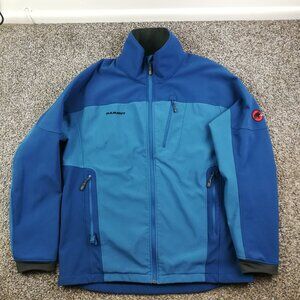Mammut Jacket Softech Fleece Softshell Full Zip Blue Mens XL *Flaw